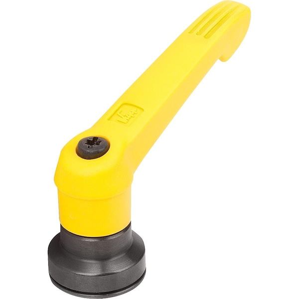 Adjustable Handle W Clamp Force Intensif Size:5, M12, Plastic Yellow , Comp:Steel Black Oxidized